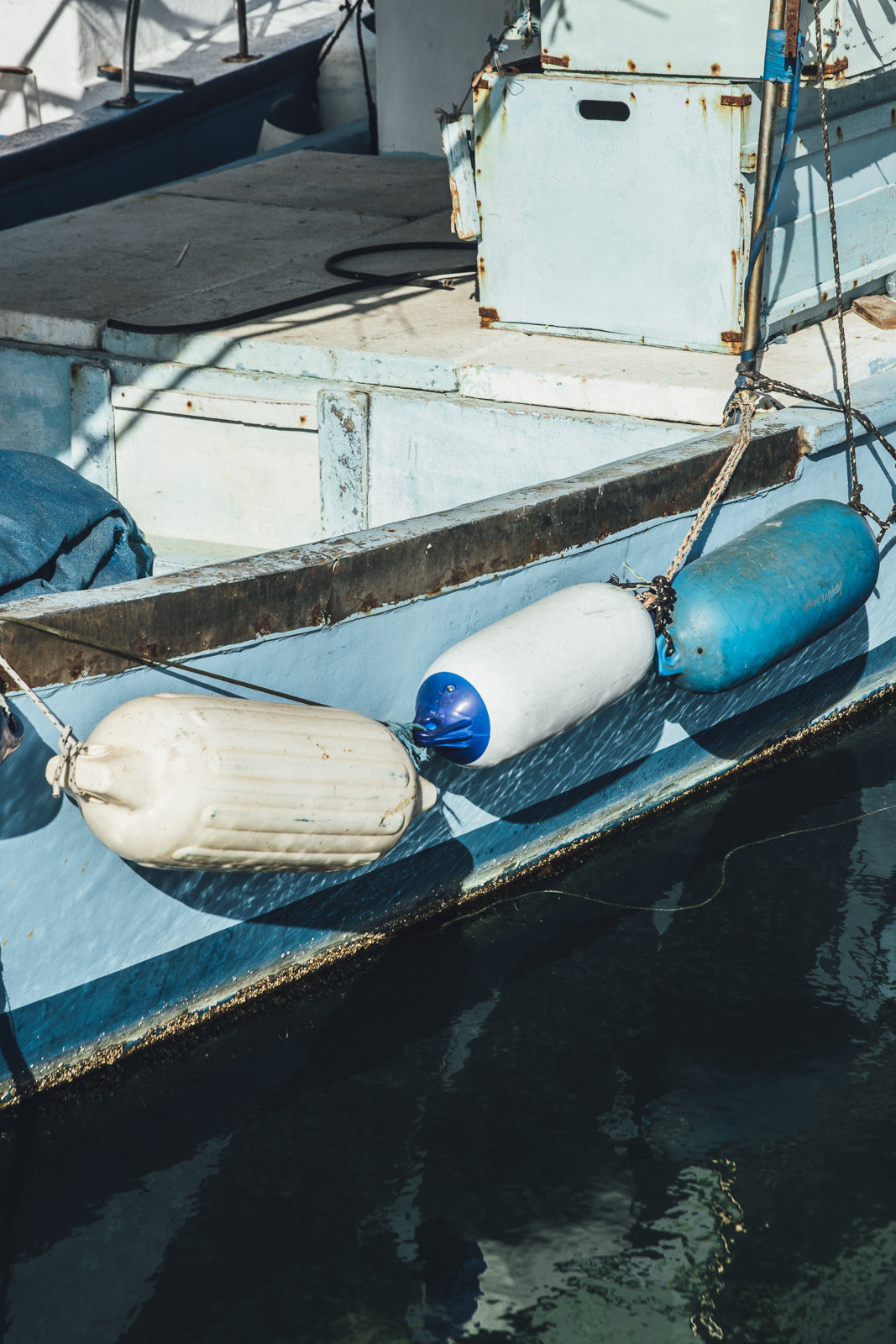 Boat Blue White